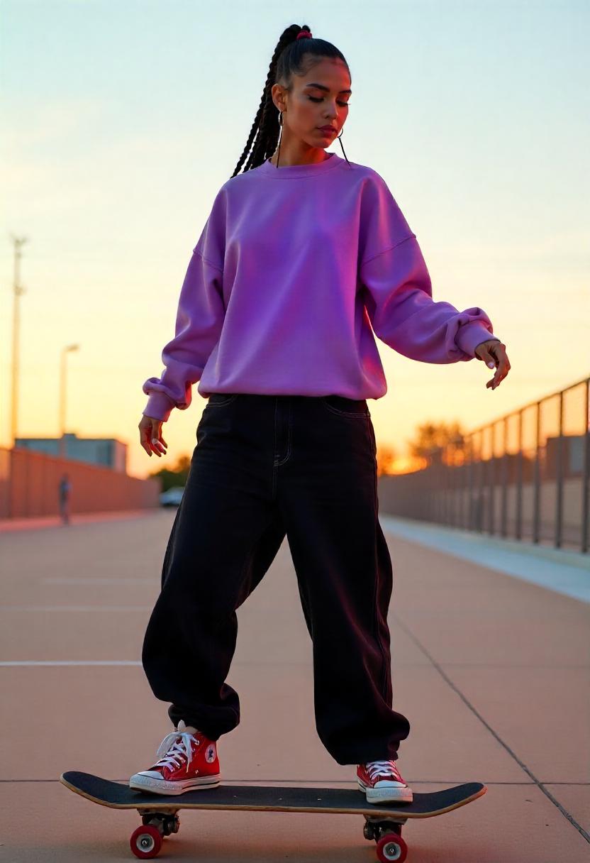 black baggy jeans outfit ideas
