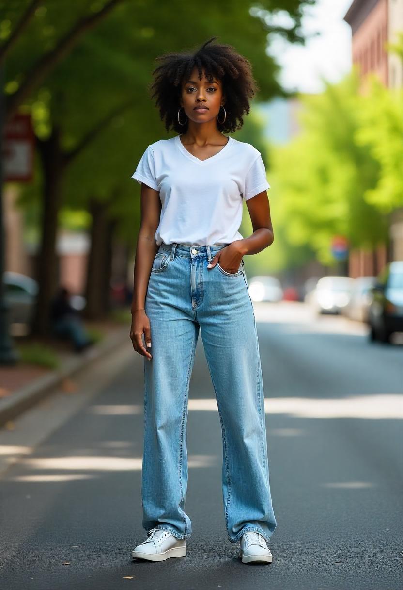 Light Wash Baggy Jeans Outfit Ideas