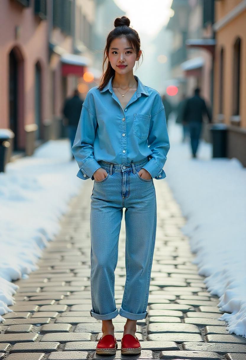 Light Wash Baggy Jeans Outfit Ideas