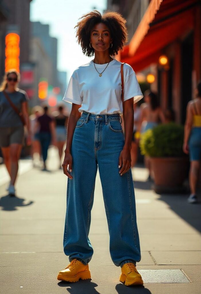 Blue Baggy Jeans Outfit Ideas