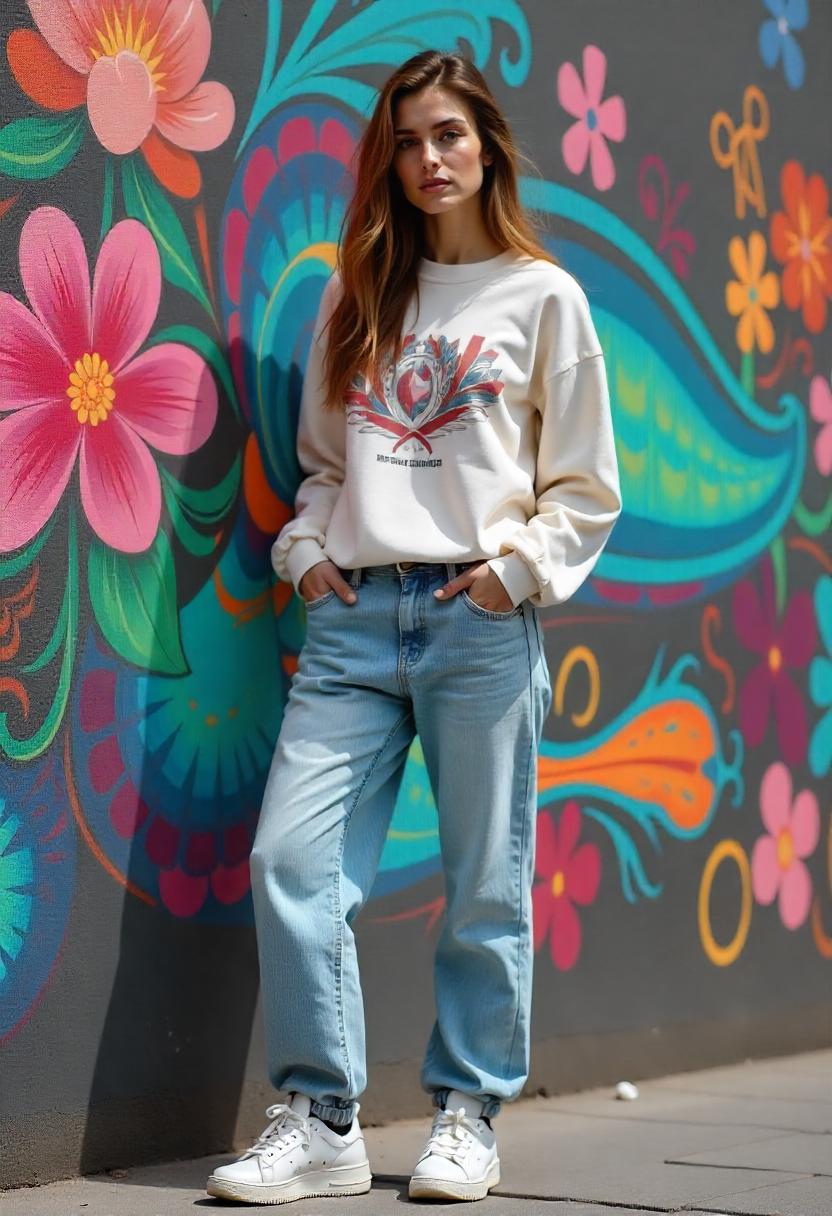 Blue Baggy Jeans Outfit Ideas