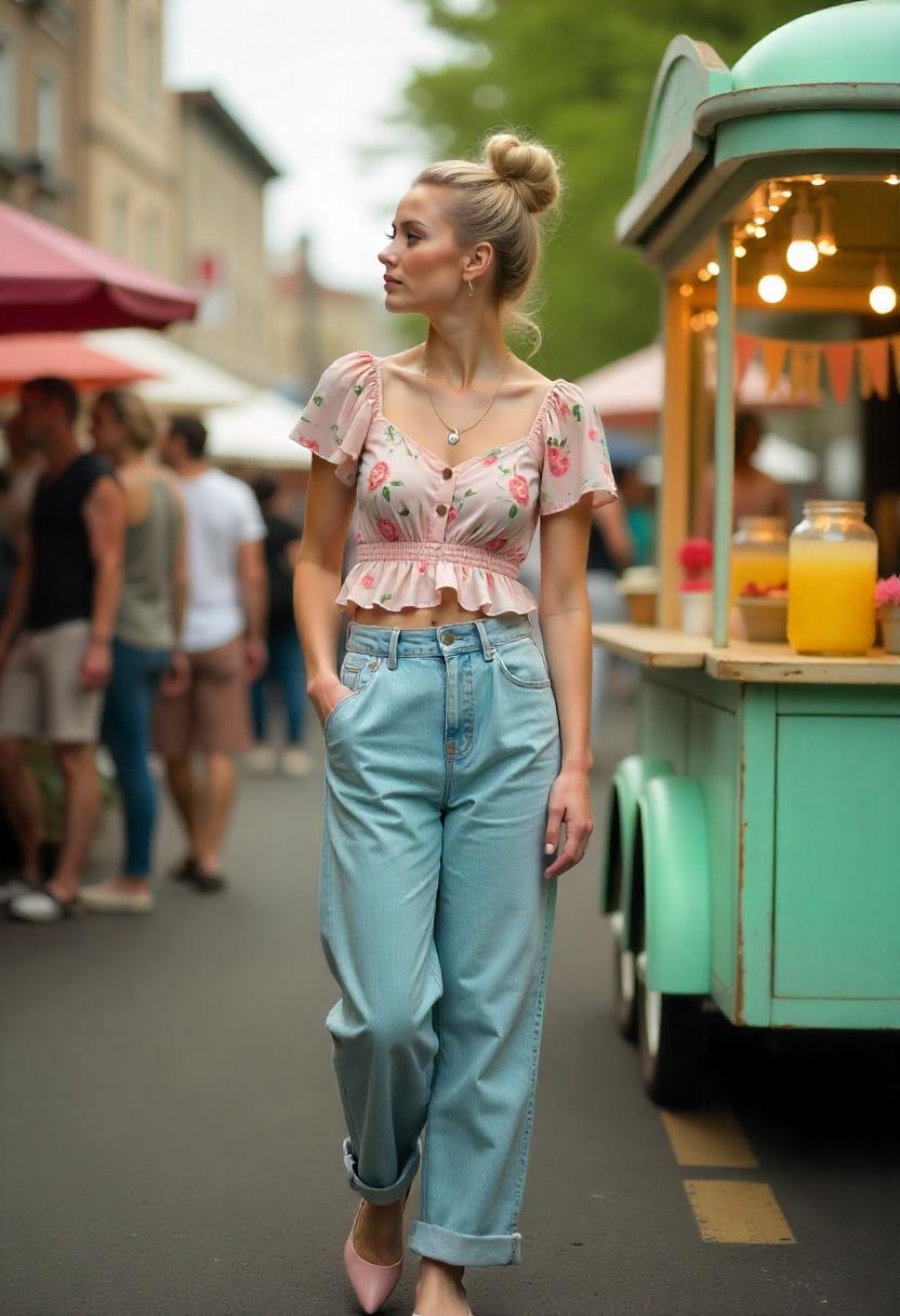 Baggy Jeans Outfits With Heels